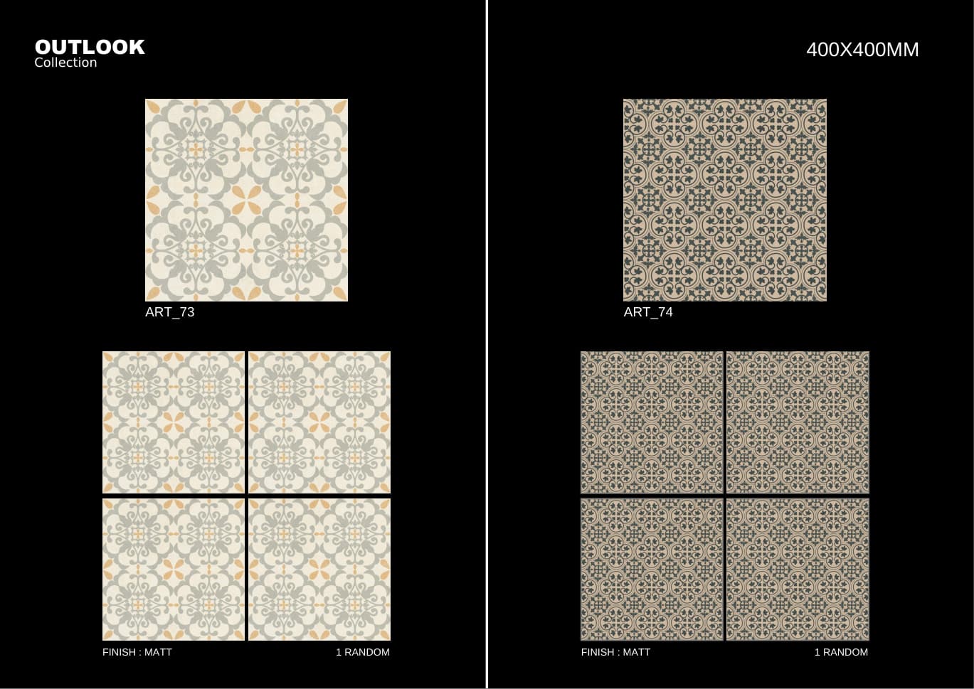 Art 400x400mm outdoor tile
