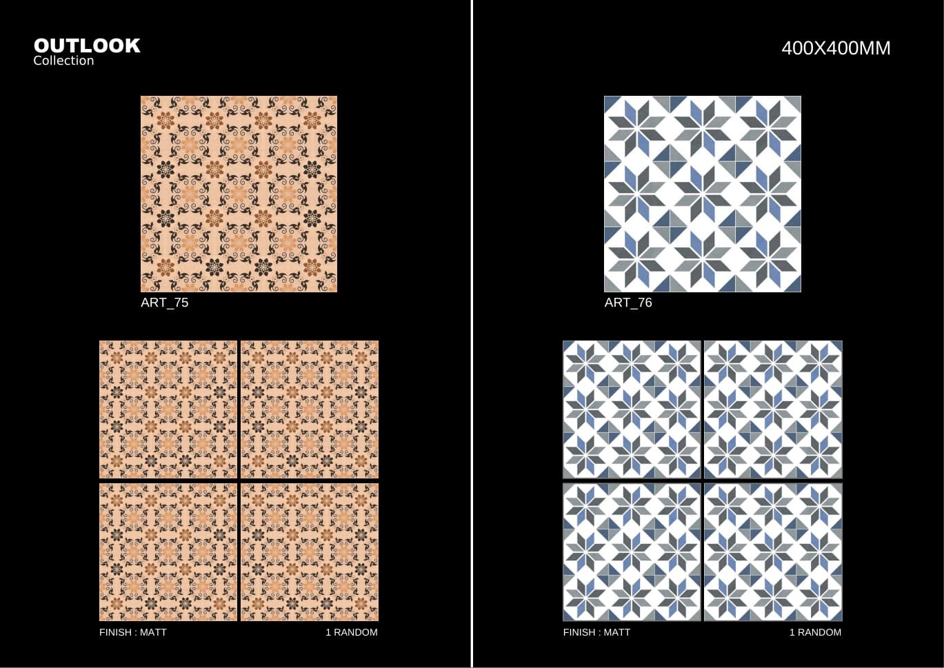 Art 400x400mm outdoor tile