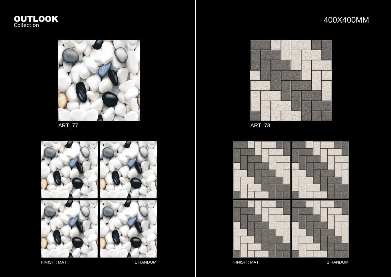 Art 400x400mm outdoor tile