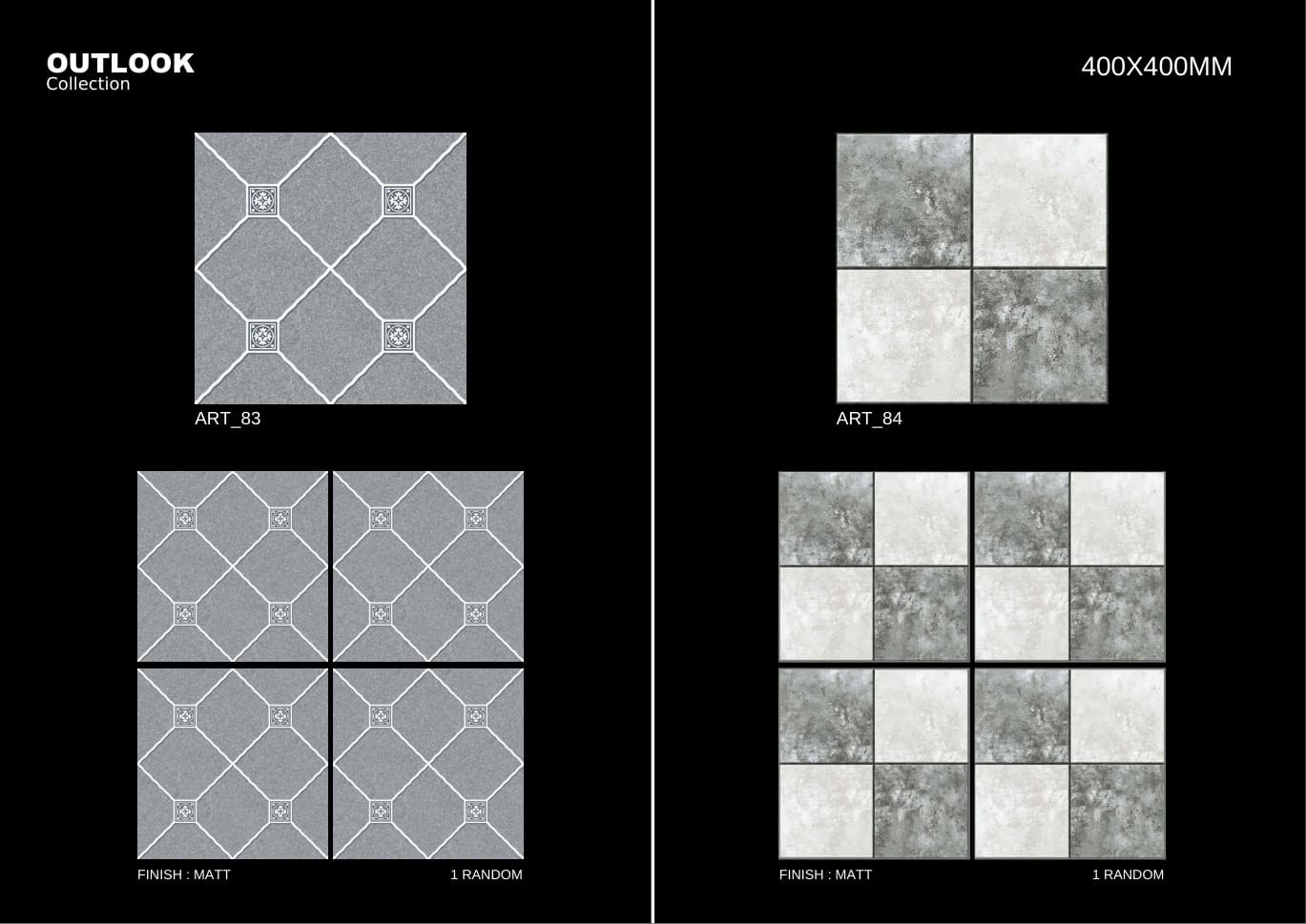 Art 400x400mm outdoor tile