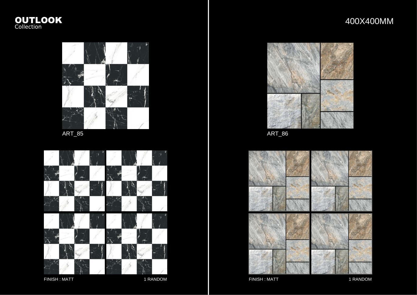 Art 400x400mm outdoor tile
