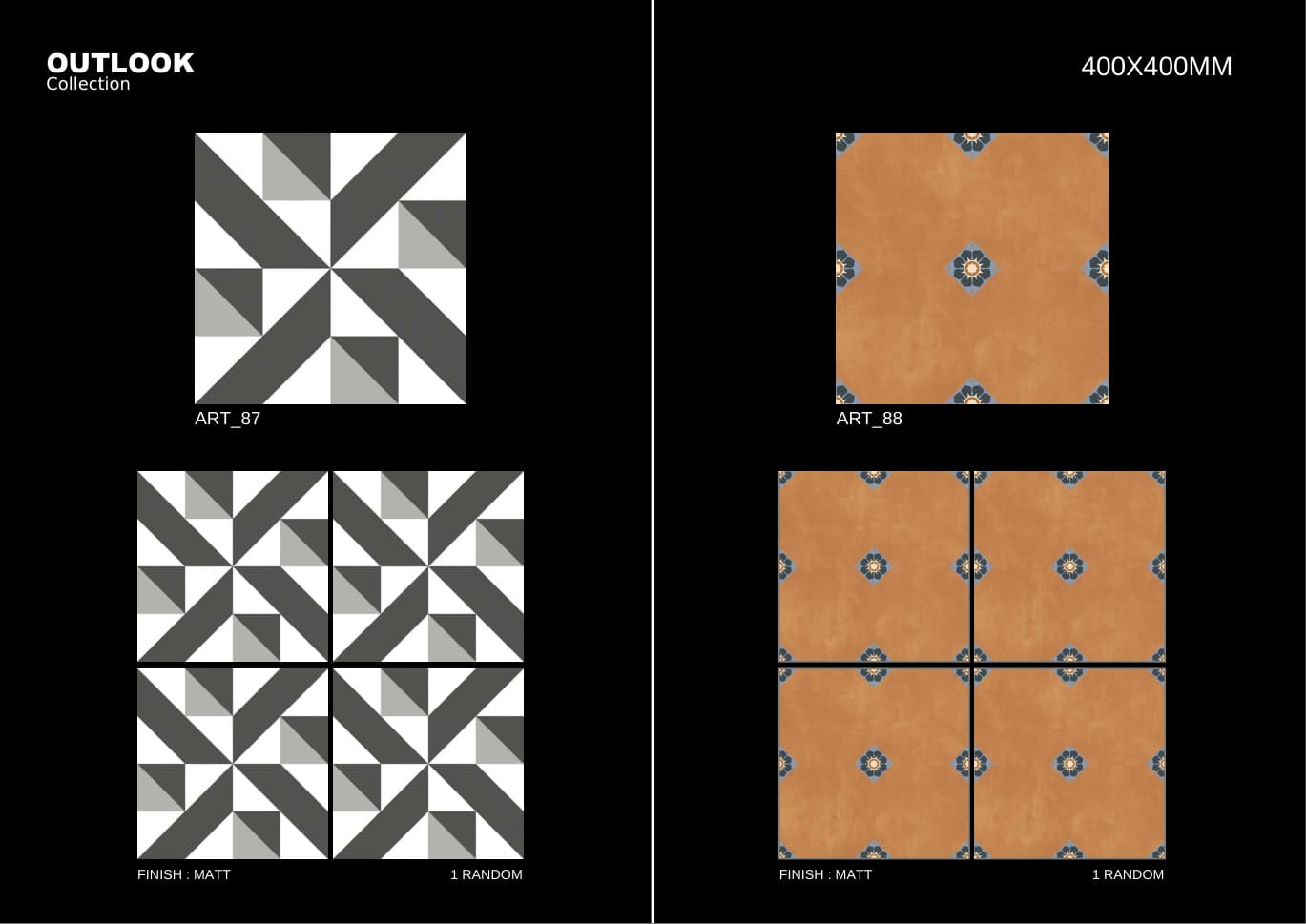 Art 400x400mm outdoor tile