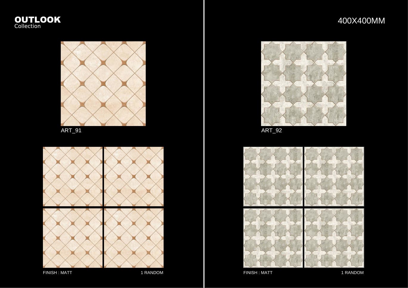 Art 400x400mm outdoor tile