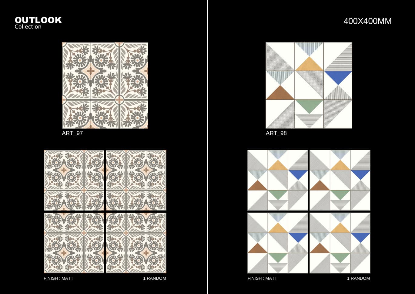 Art 400x400mm outdoor tile