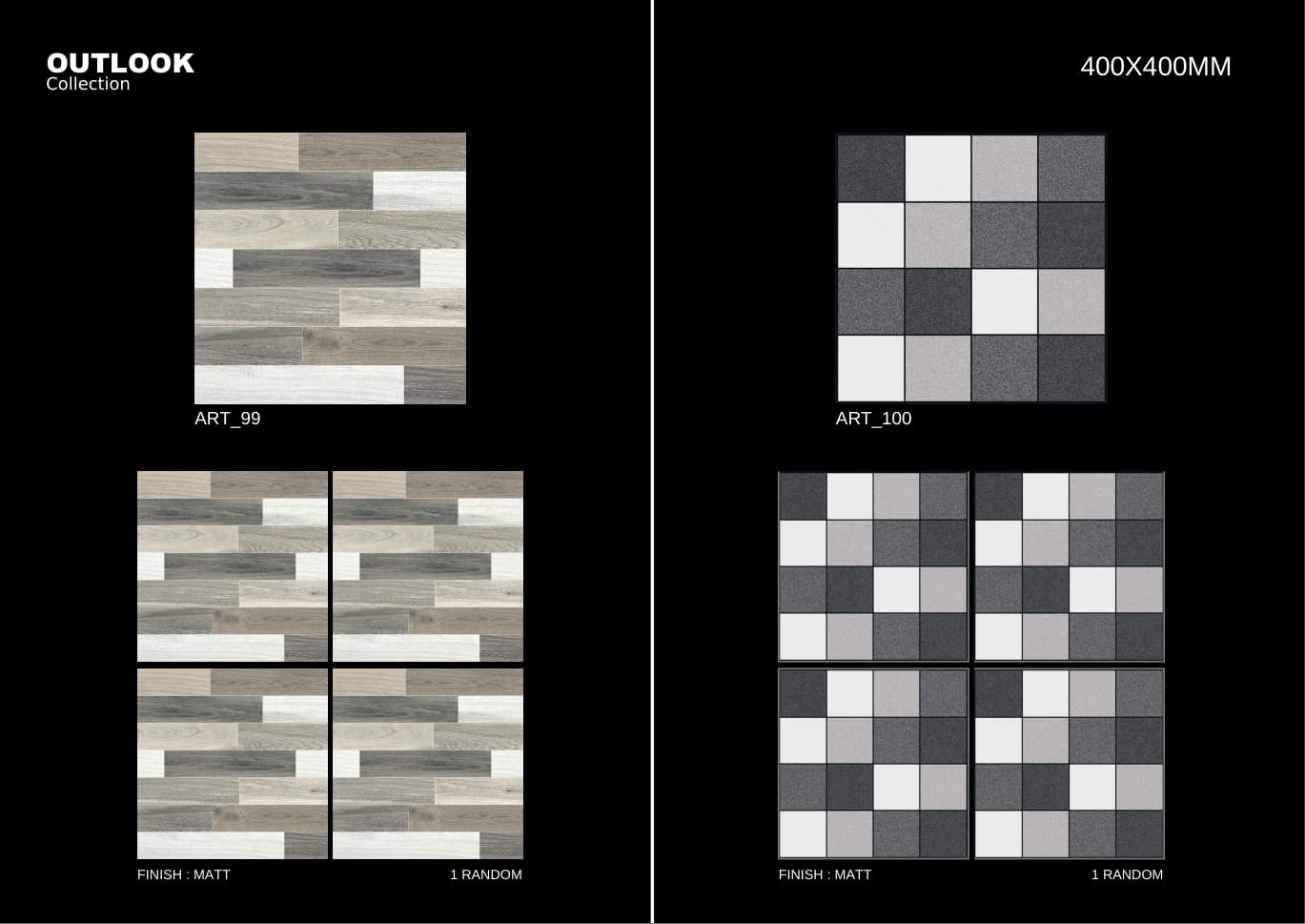 Art 400x400mm outdoor tile