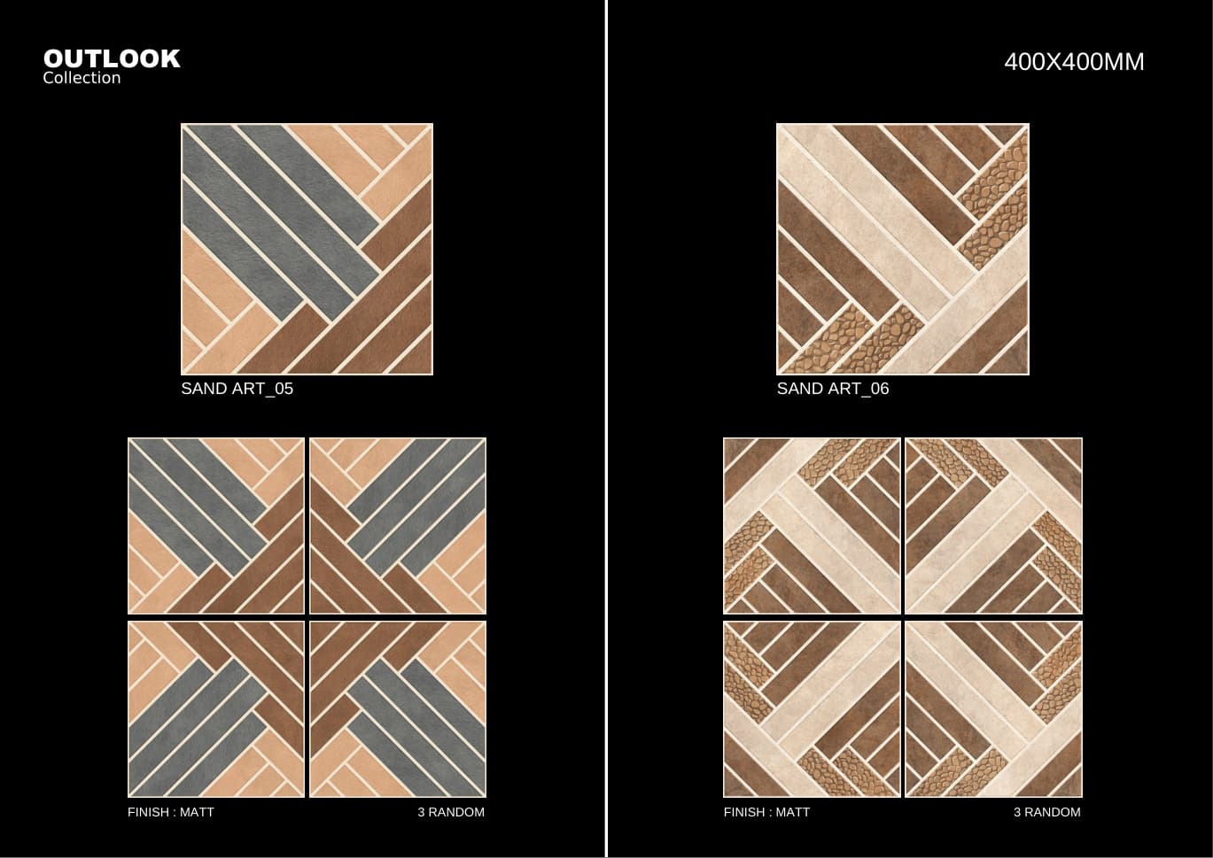 Sandart 400x400mm outdoor tile