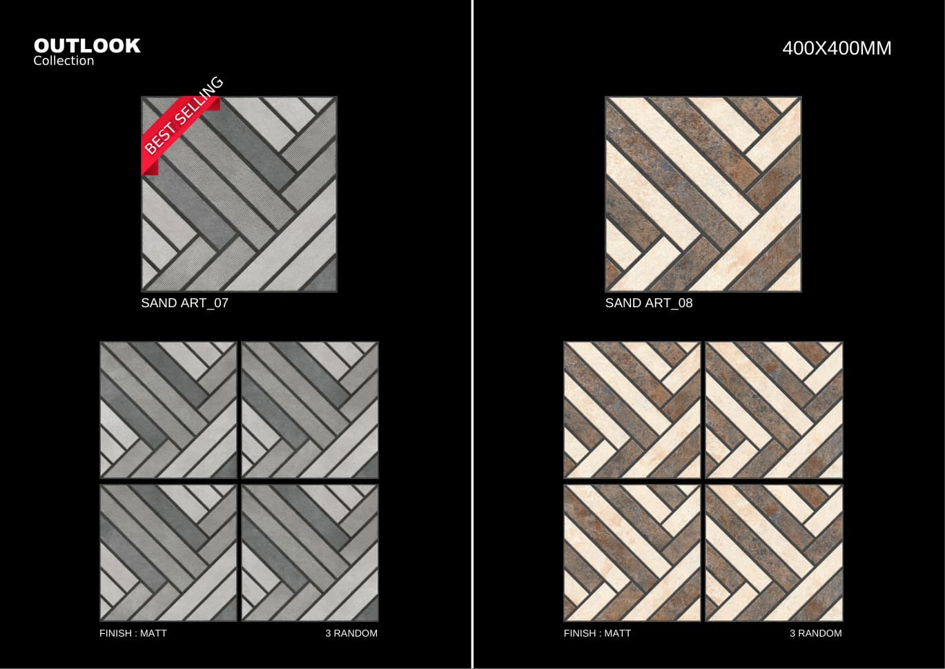 Sandart 400x400mm outdoor tile