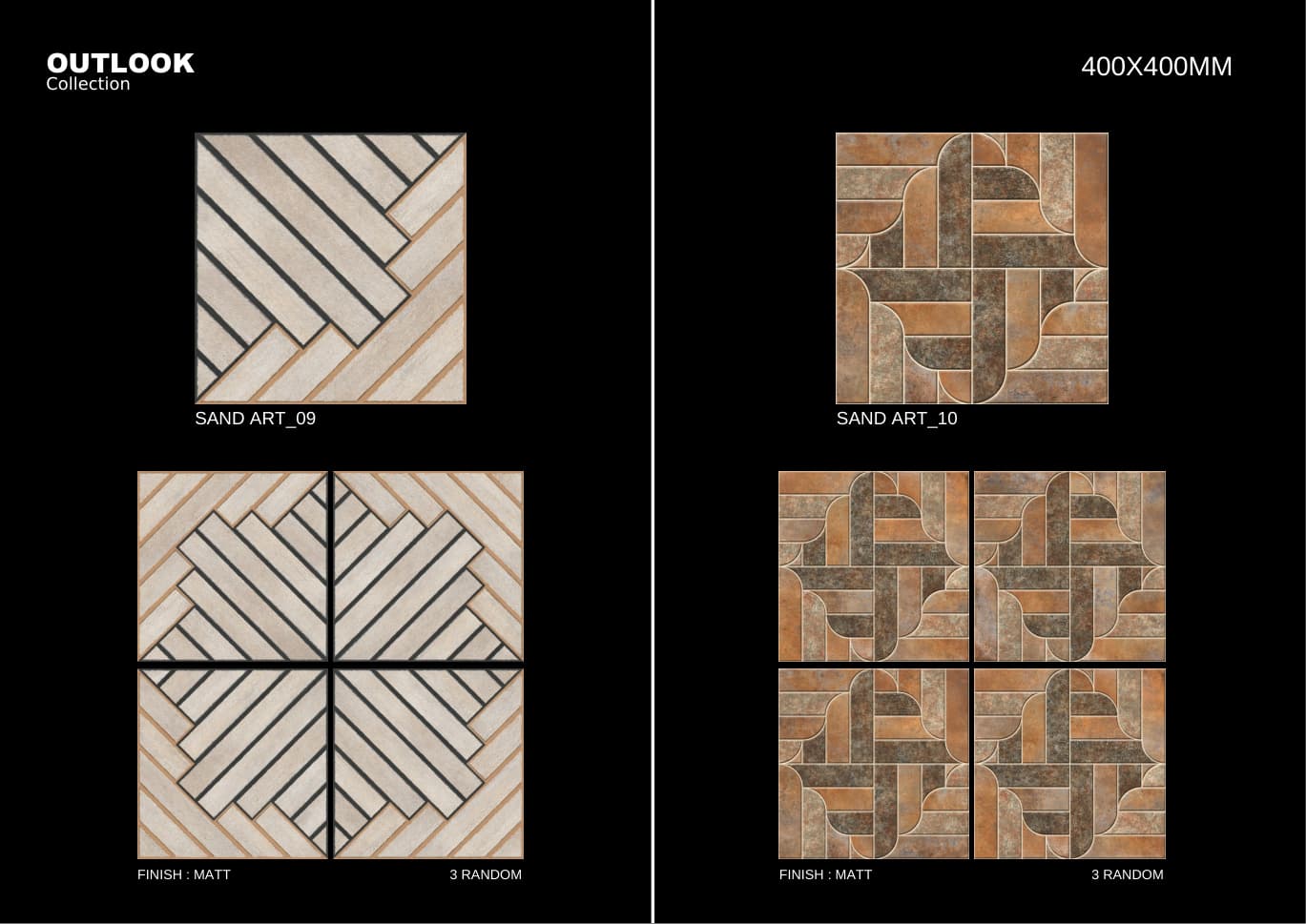 Sandart 400x400mm outdoor tile