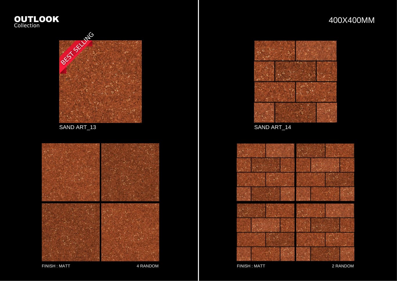 Art 400x400mm outdoor tile