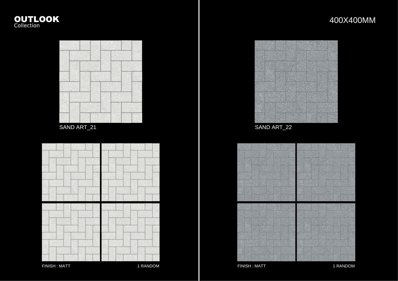 Sandart 400x400mm outdoor tile