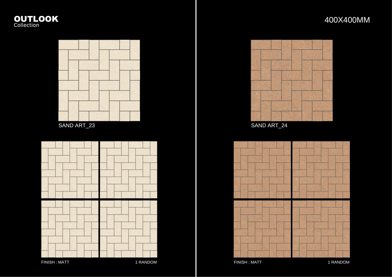 Sandart 400x400mm outdoor tile