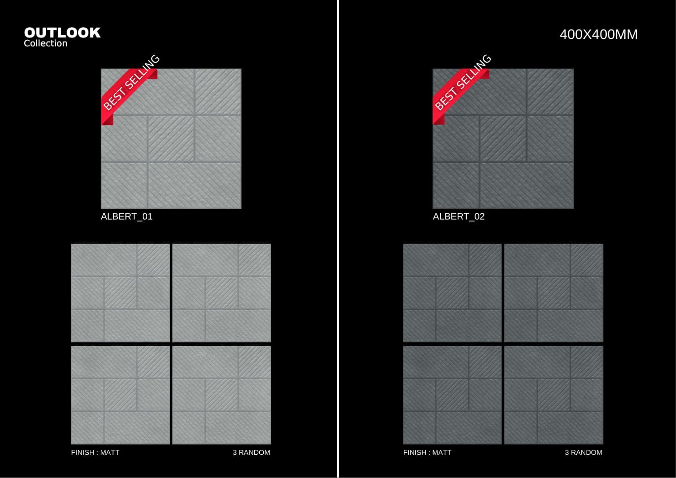 Albert 400x400mm outdoor tile