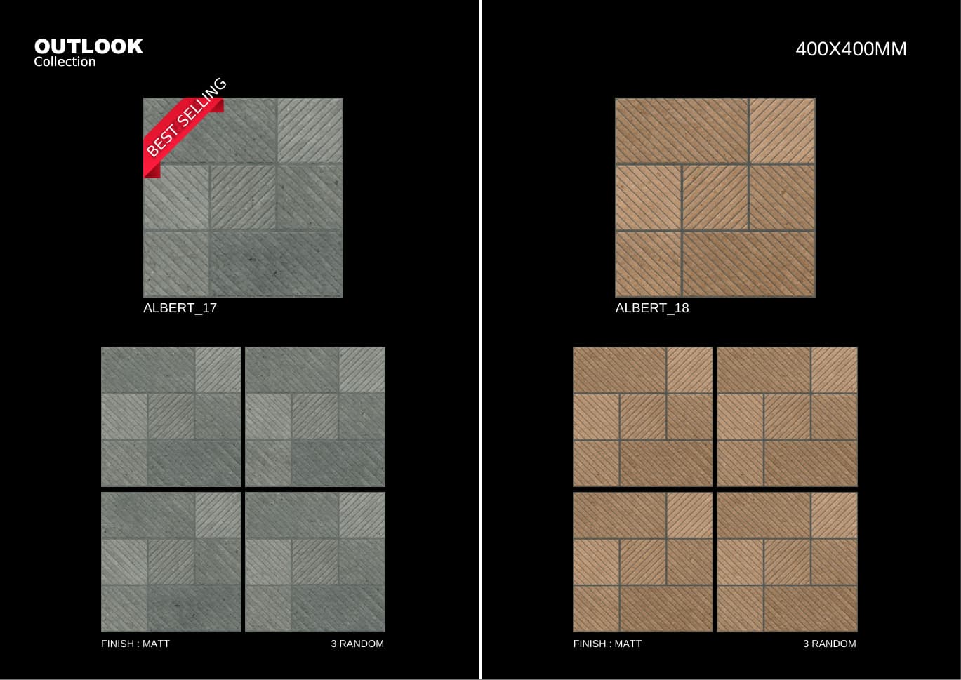 Albert 400x400mm outdoor tile