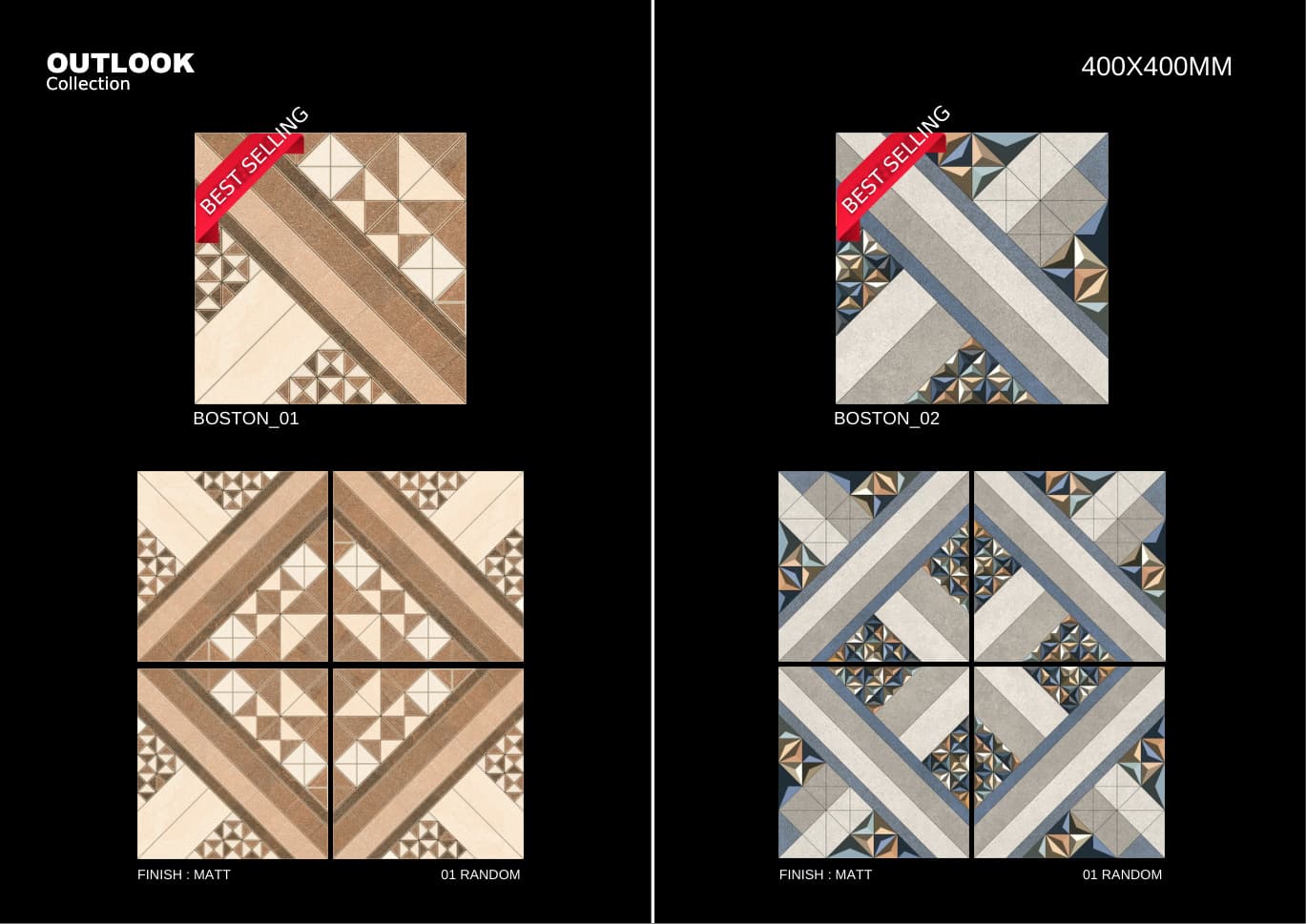 Boston 400x400mm outdoor tile