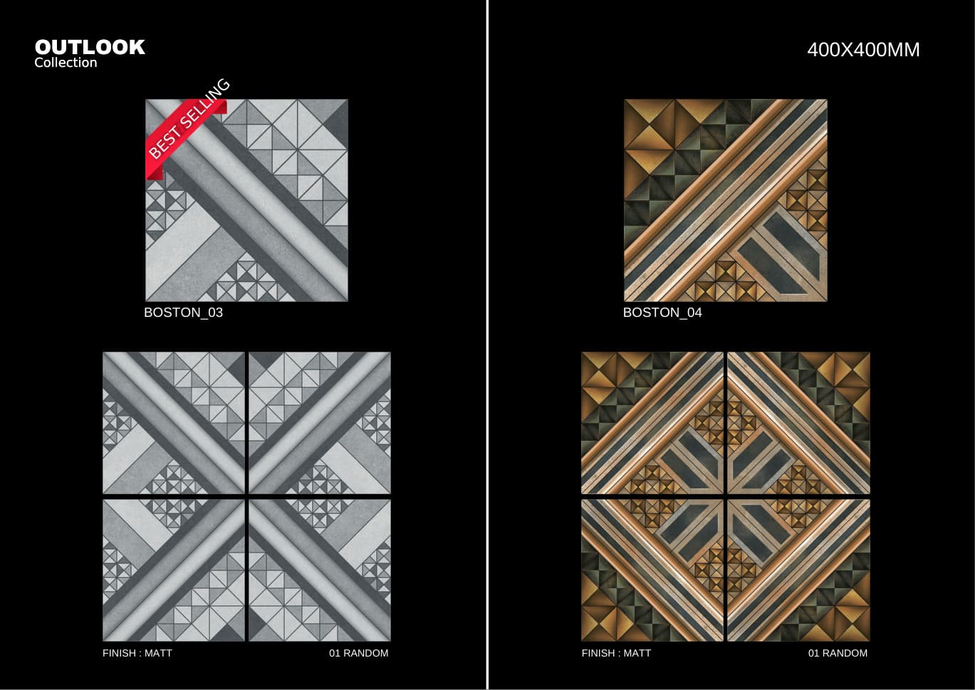 Boston 400x400mm outdoor tile