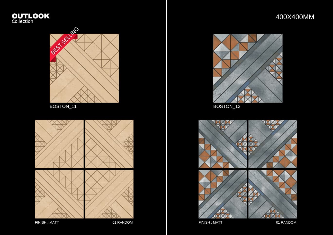 Boston 400x400mm outdoor tile