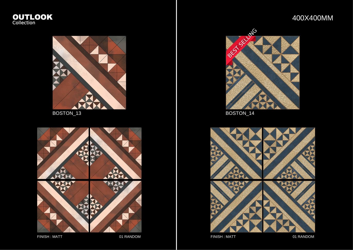 Boston 400x400mm outdoor tile