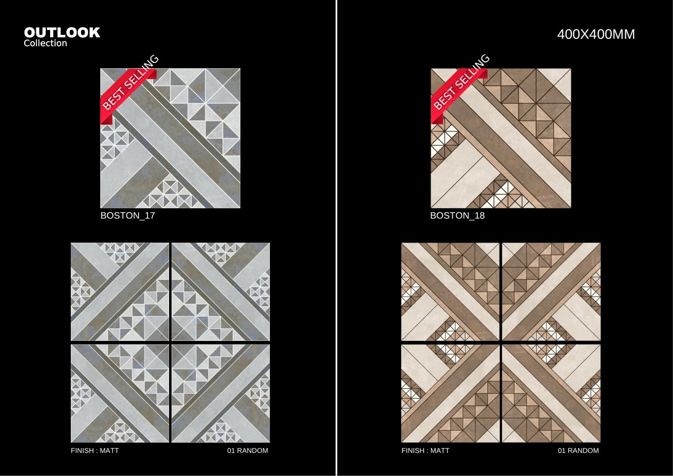Boston 400x400mm outdoor tile