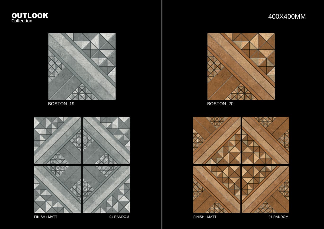 Boston 400x400mm outdoor tile