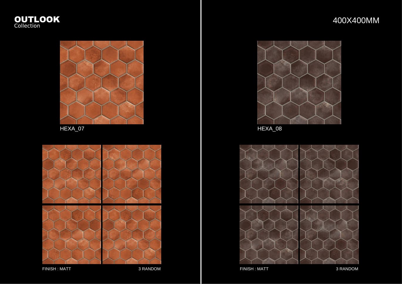 Hexa 400x400mm outdoor tile