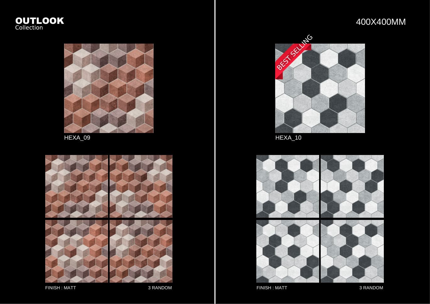 Hexa 400x400mm outdoor tile