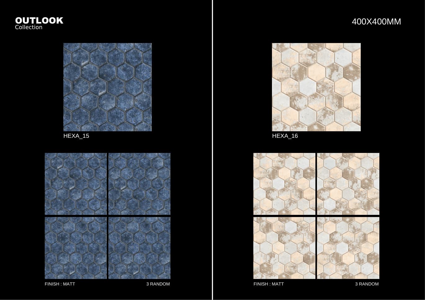 Hexa 400x400mm outdoor tile