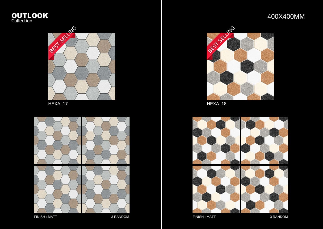 Hexa 400x400mm outdoor tile