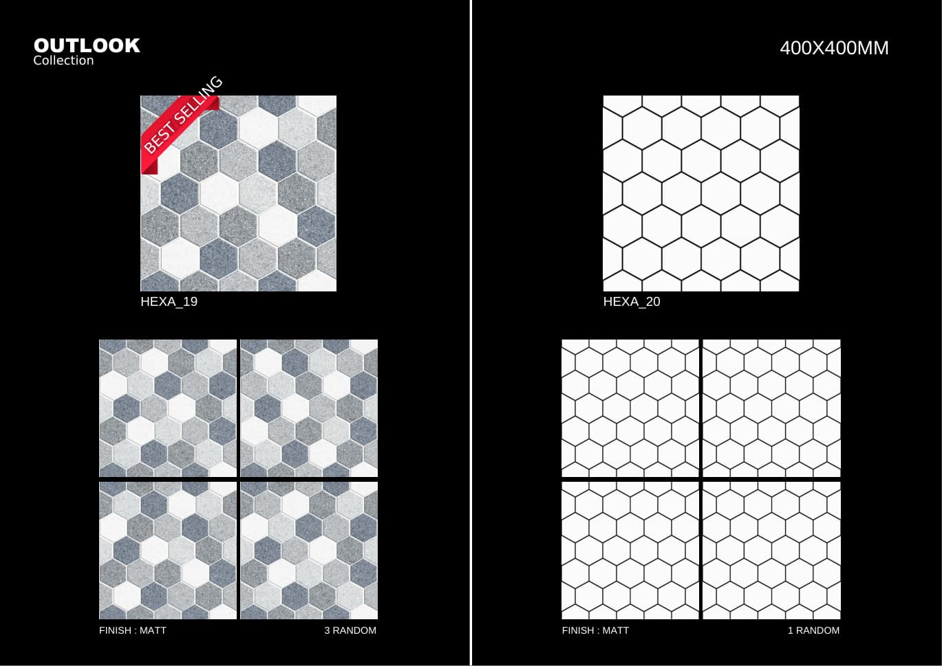 Hexa 400x400mm outdoor tile