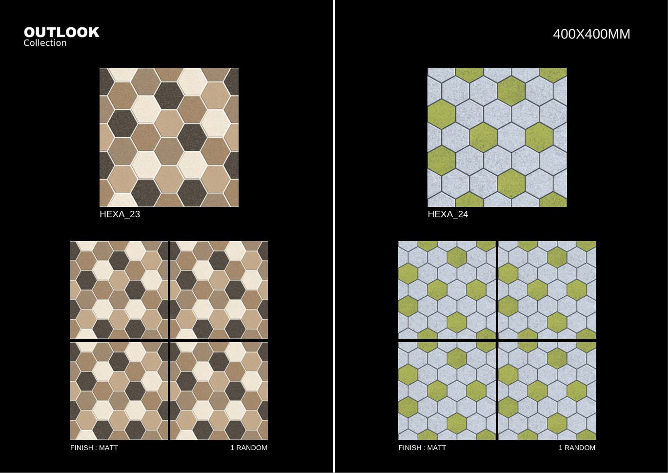 Hexa 400x400mm outdoor tile