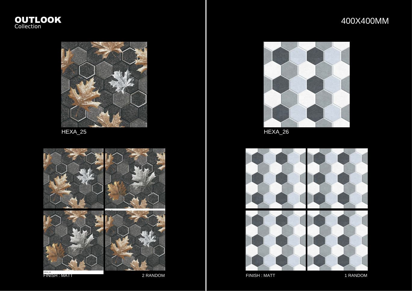 Hexa 400x400mm outdoor tile
