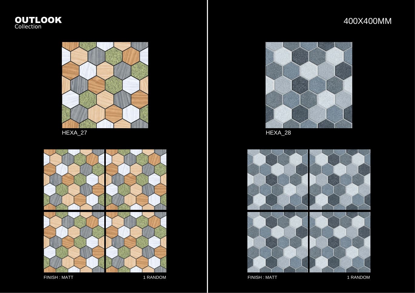 Hexa 400x400mm outdoor tile