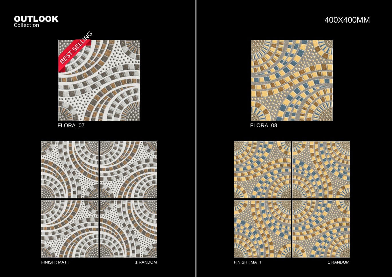 Flora 400x400mm outdoor tile