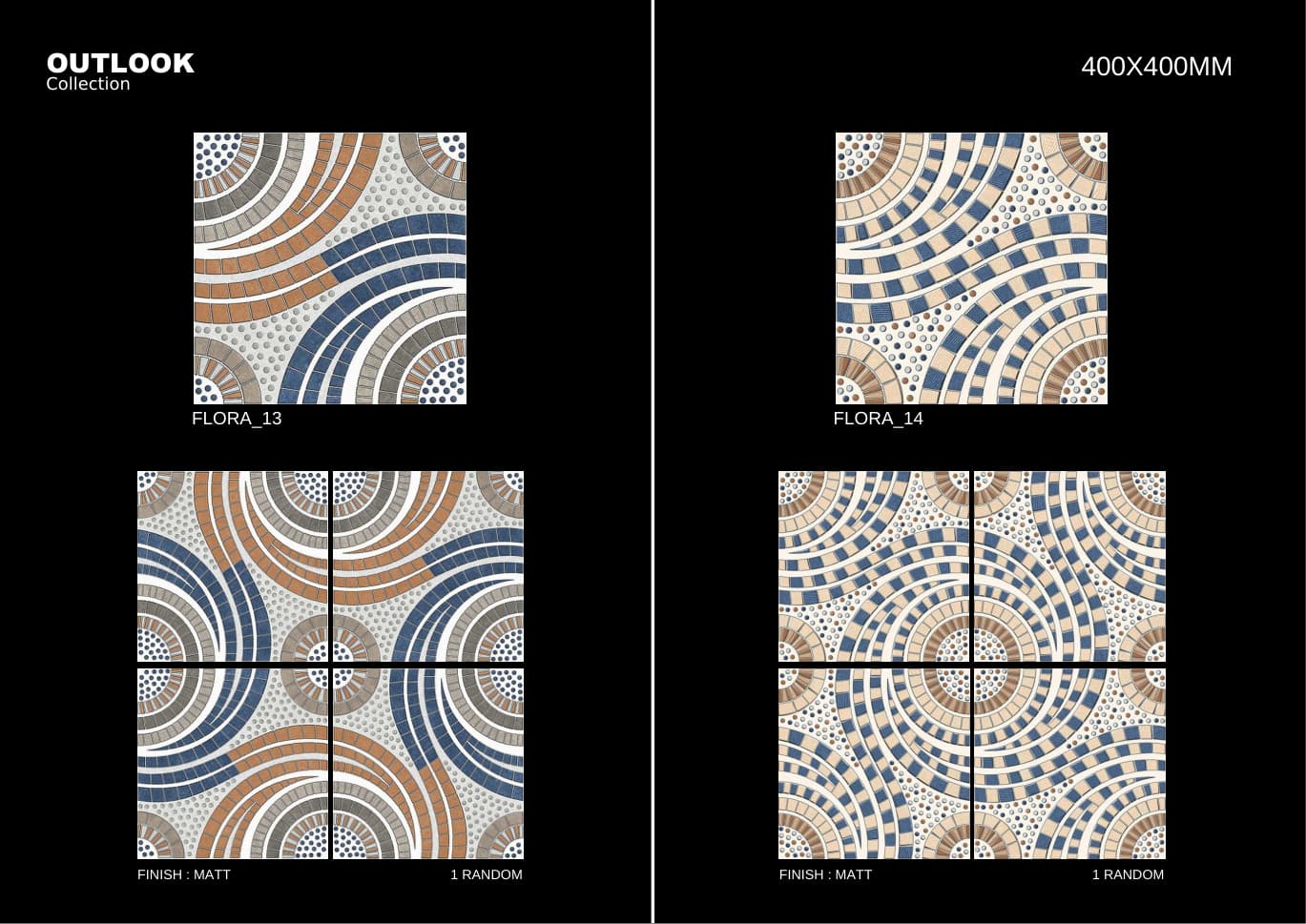 Flora 400x400mm outdoor tile