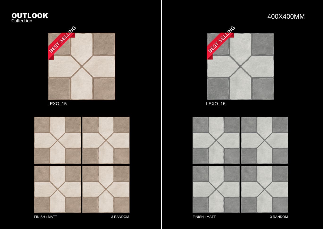 Lexo 400x400mm outdoor tile