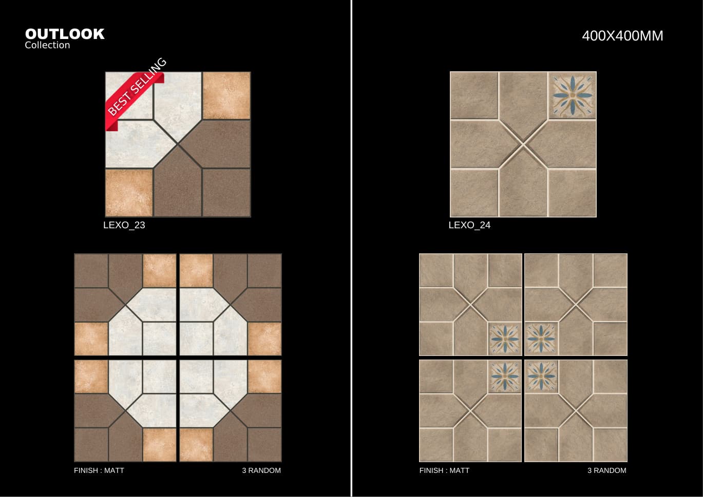 Lexo 400x400mm outdoor tile