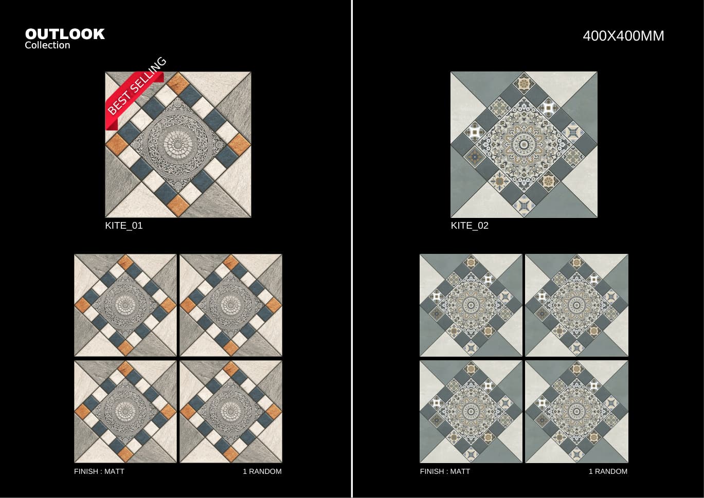 Kite 400x400mm outdoor tile