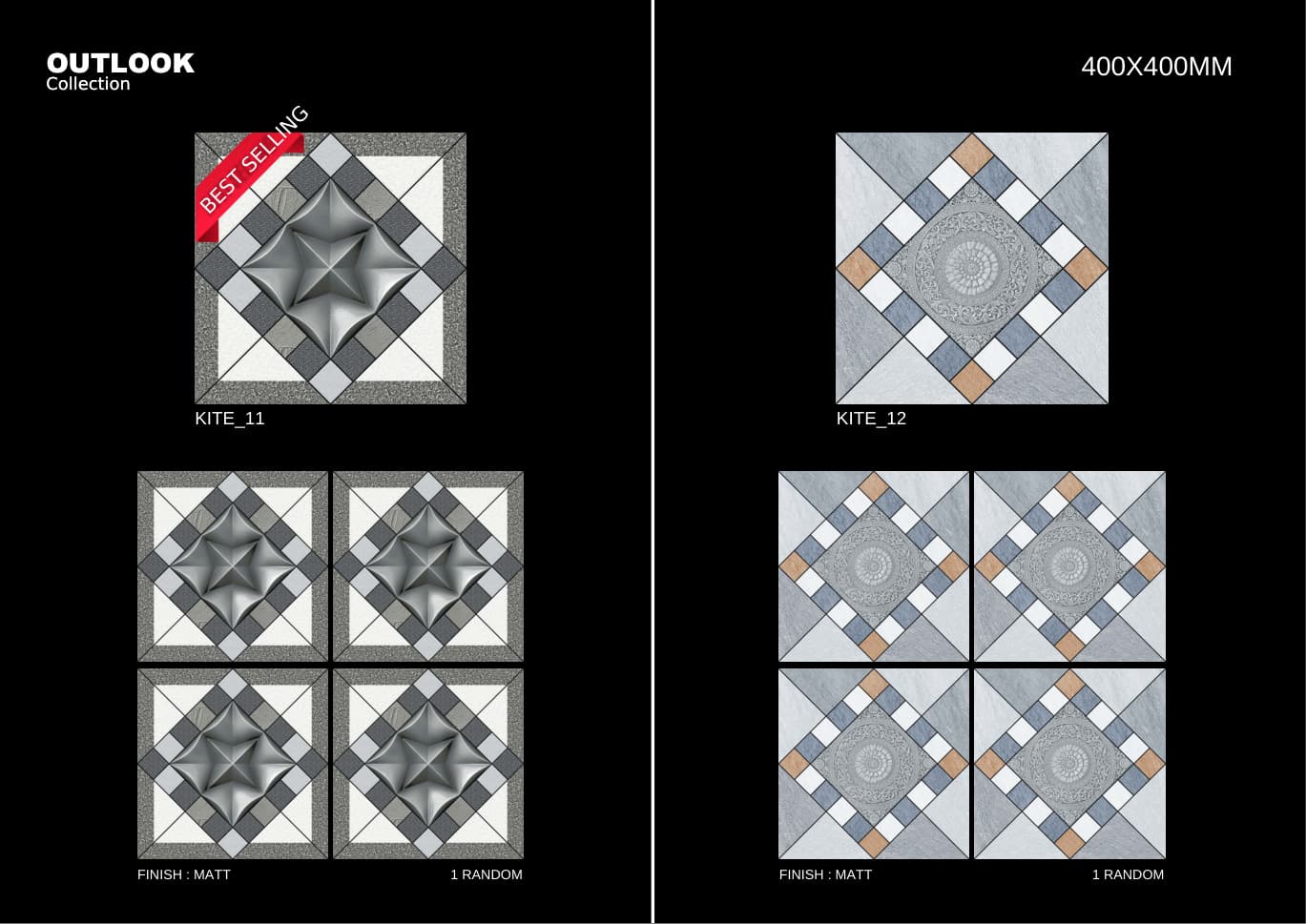 Kite 400x400mm outdoor tile