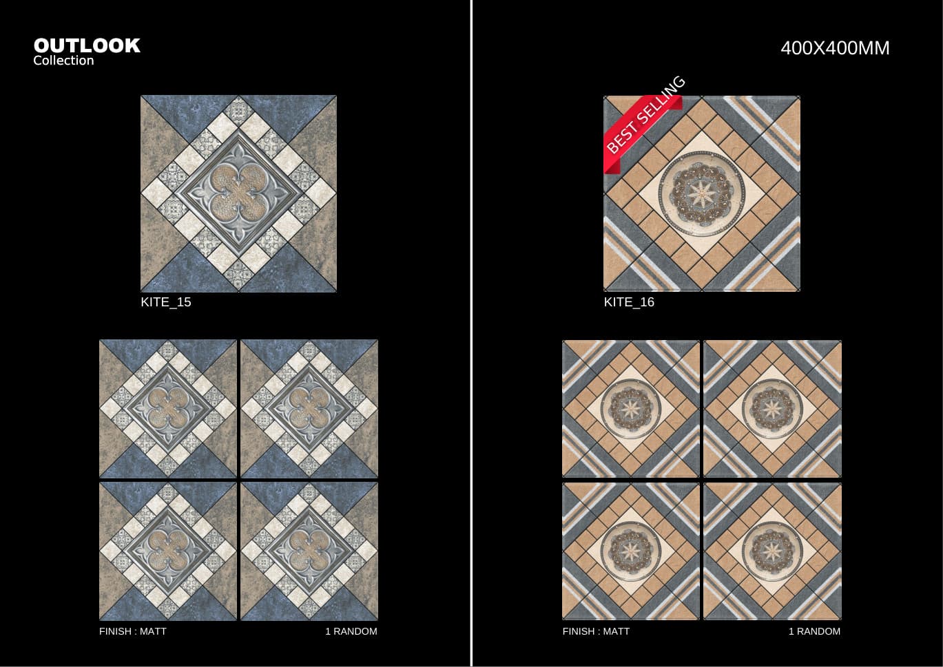 Kite 400x400mm outdoor tile