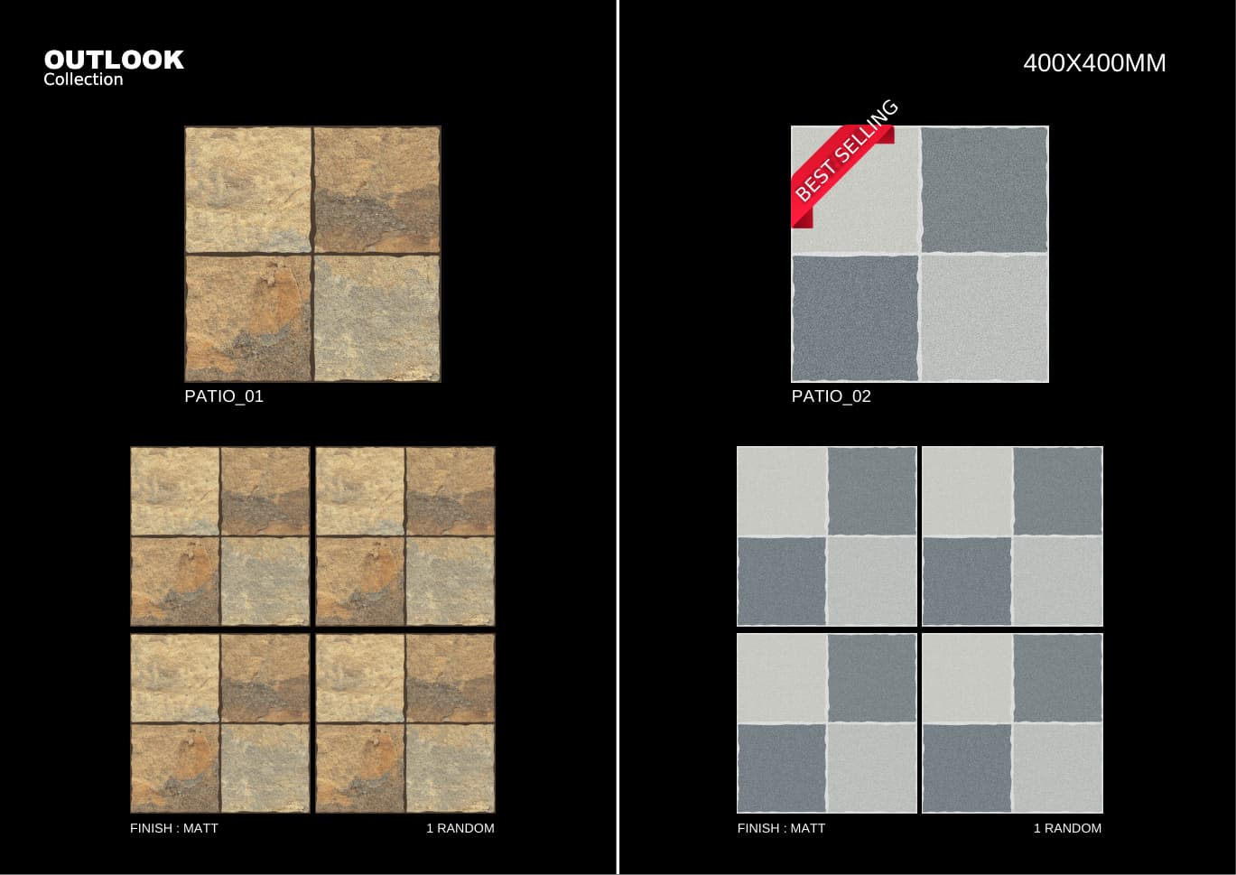 Patio 400x400mm outdoor tile