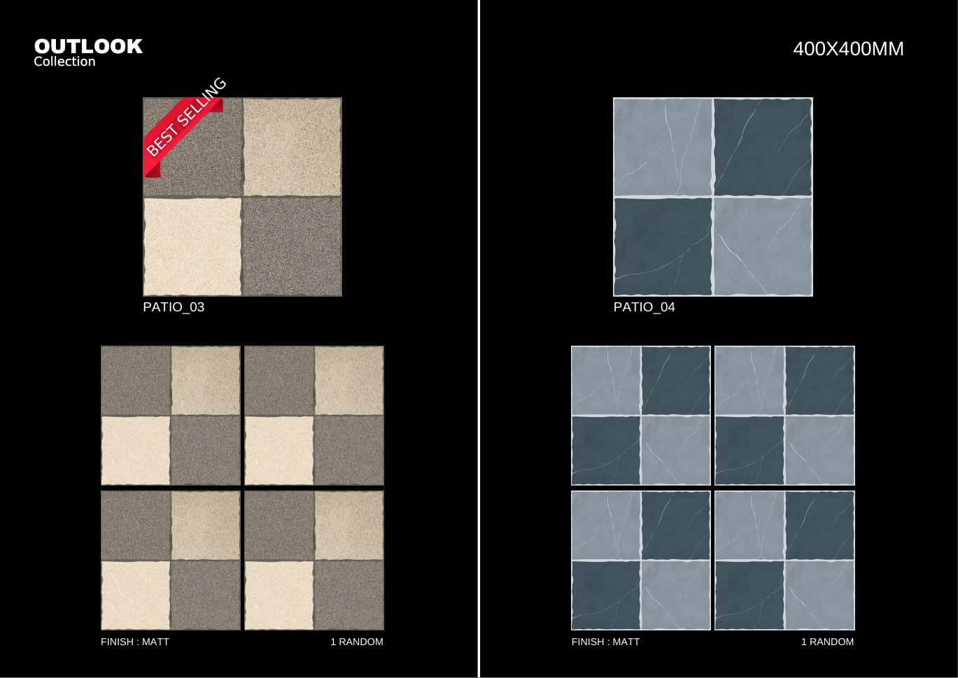 Patio 400x400mm outdoor tile