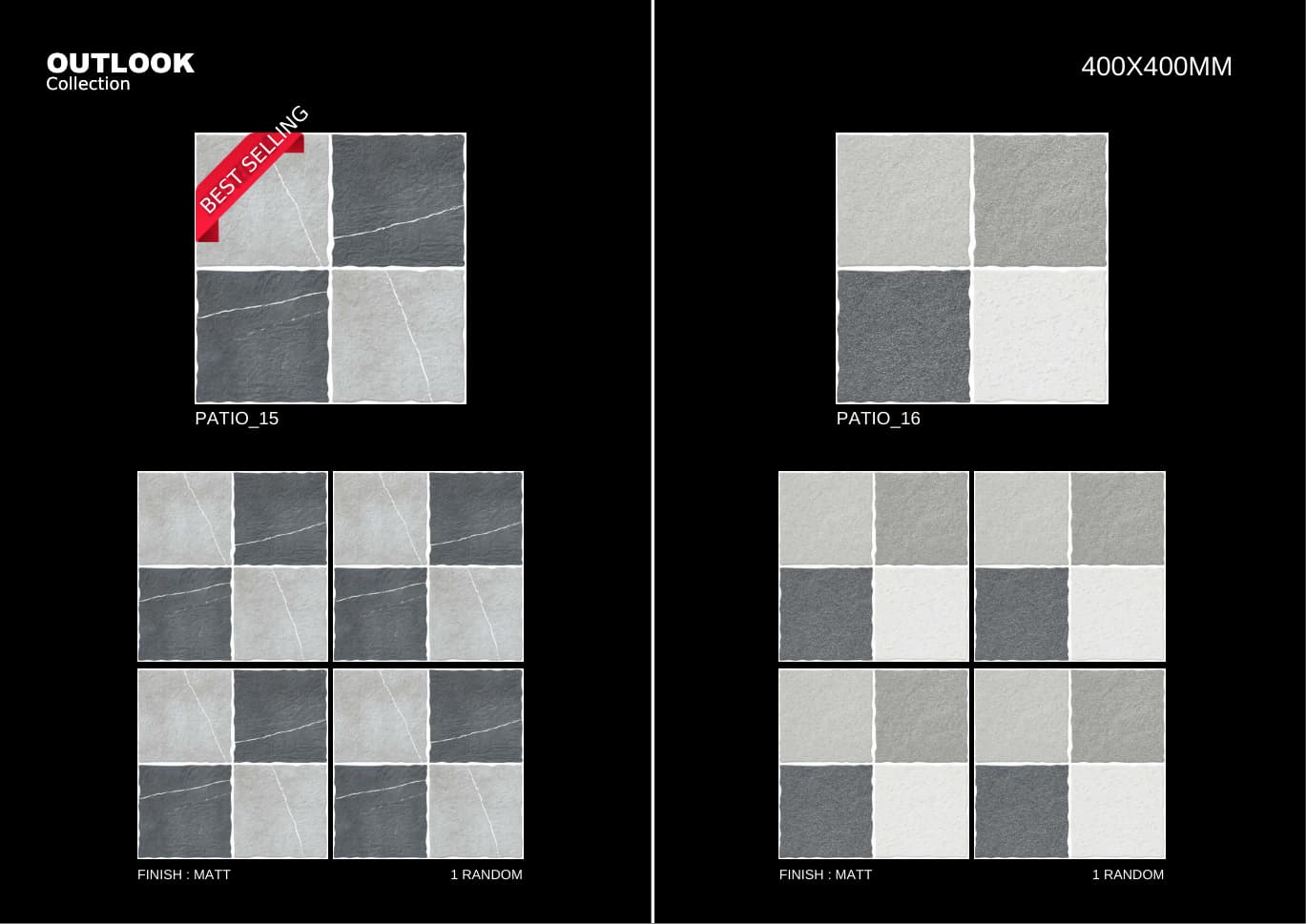 Patio 400x400mm outdoor tile