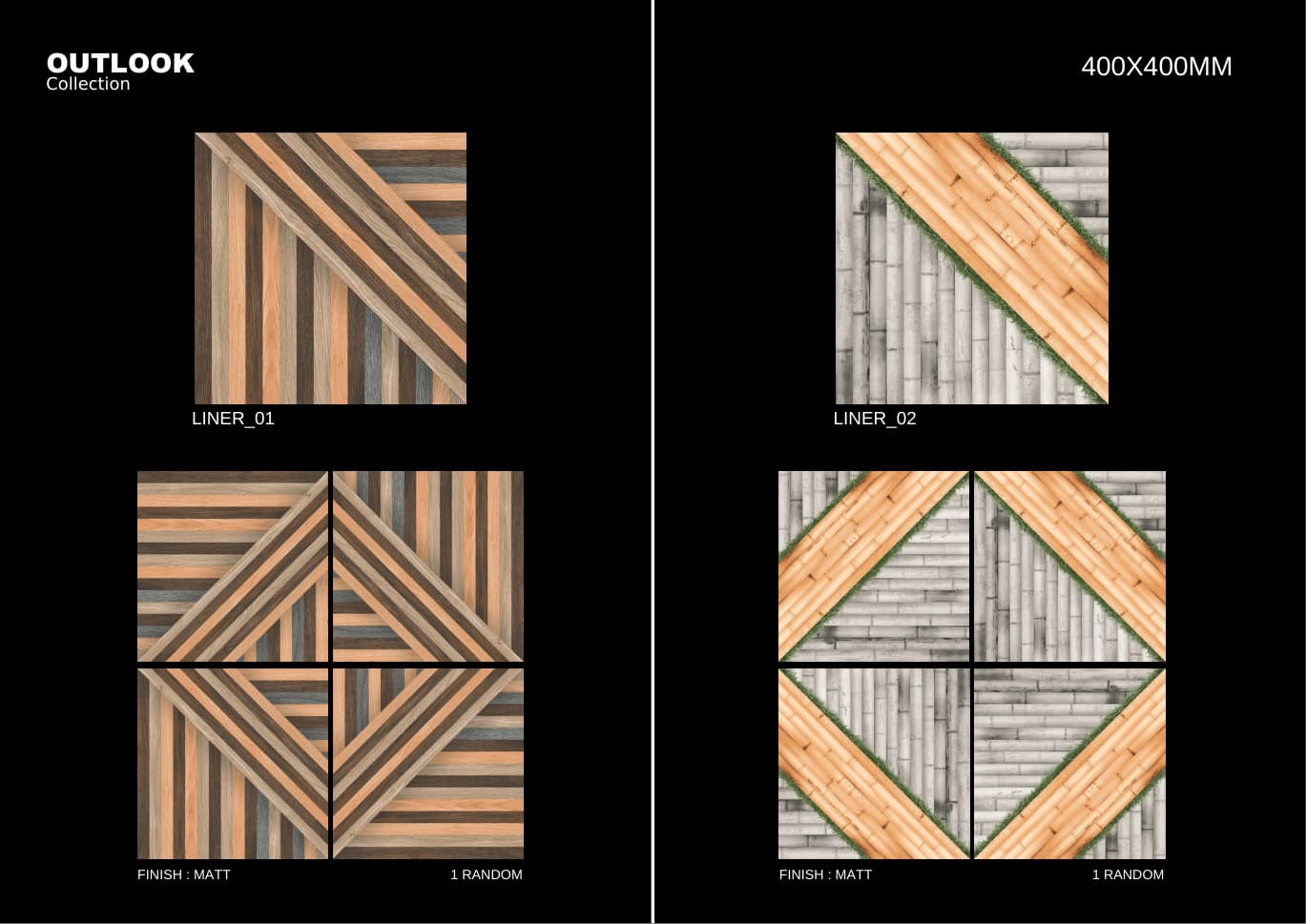 Liner 400x400mm outdoor tile