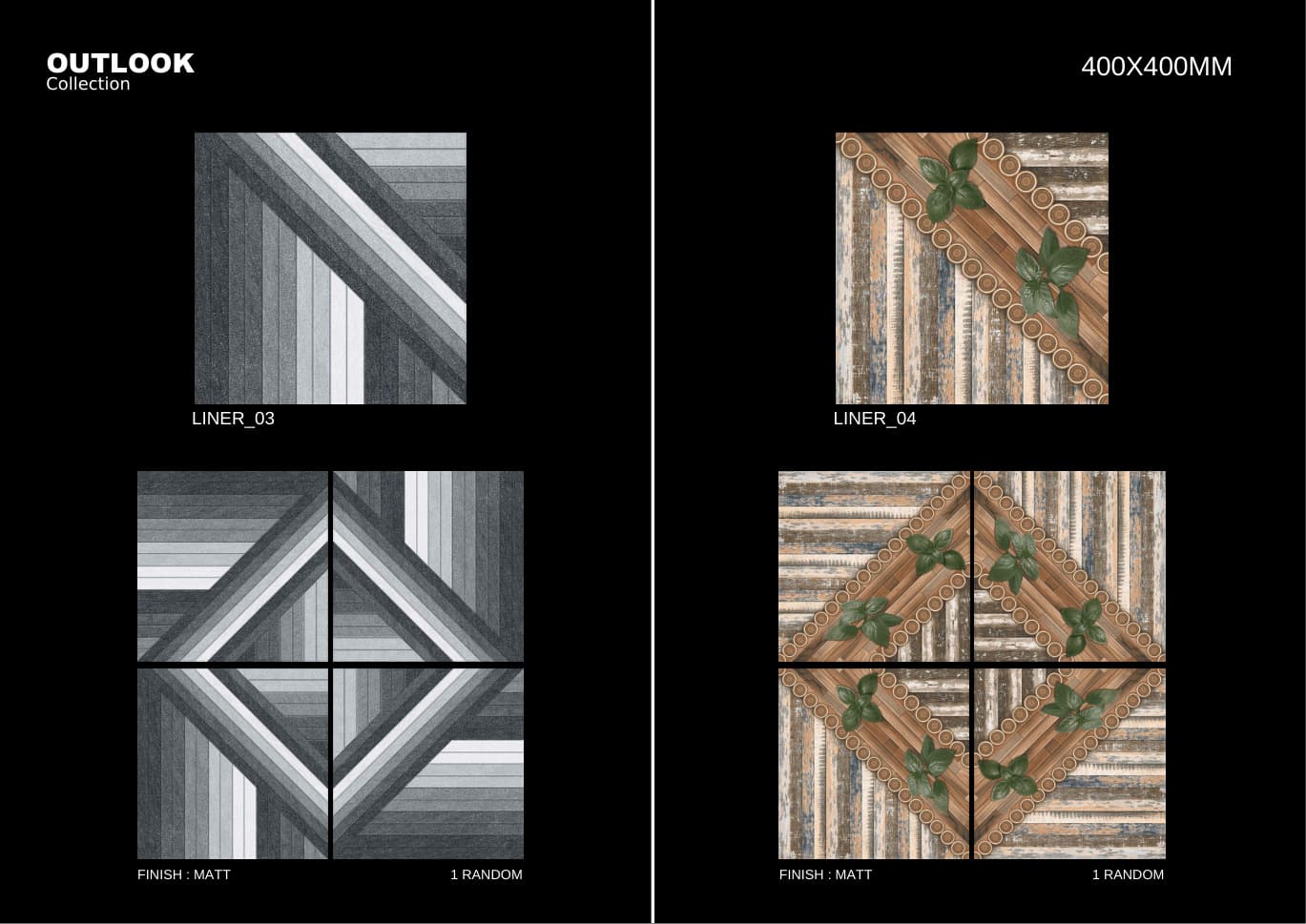 Liner 400x400mm outdoor tile