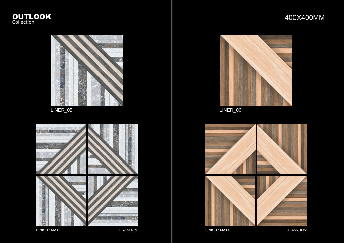 Liner 400x400mm outdoor tile