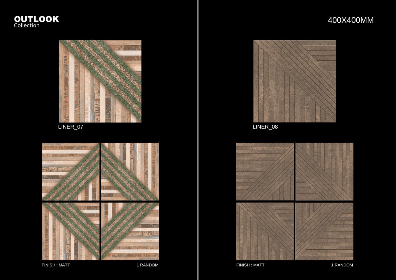 Liner 400x400mm outdoor tile