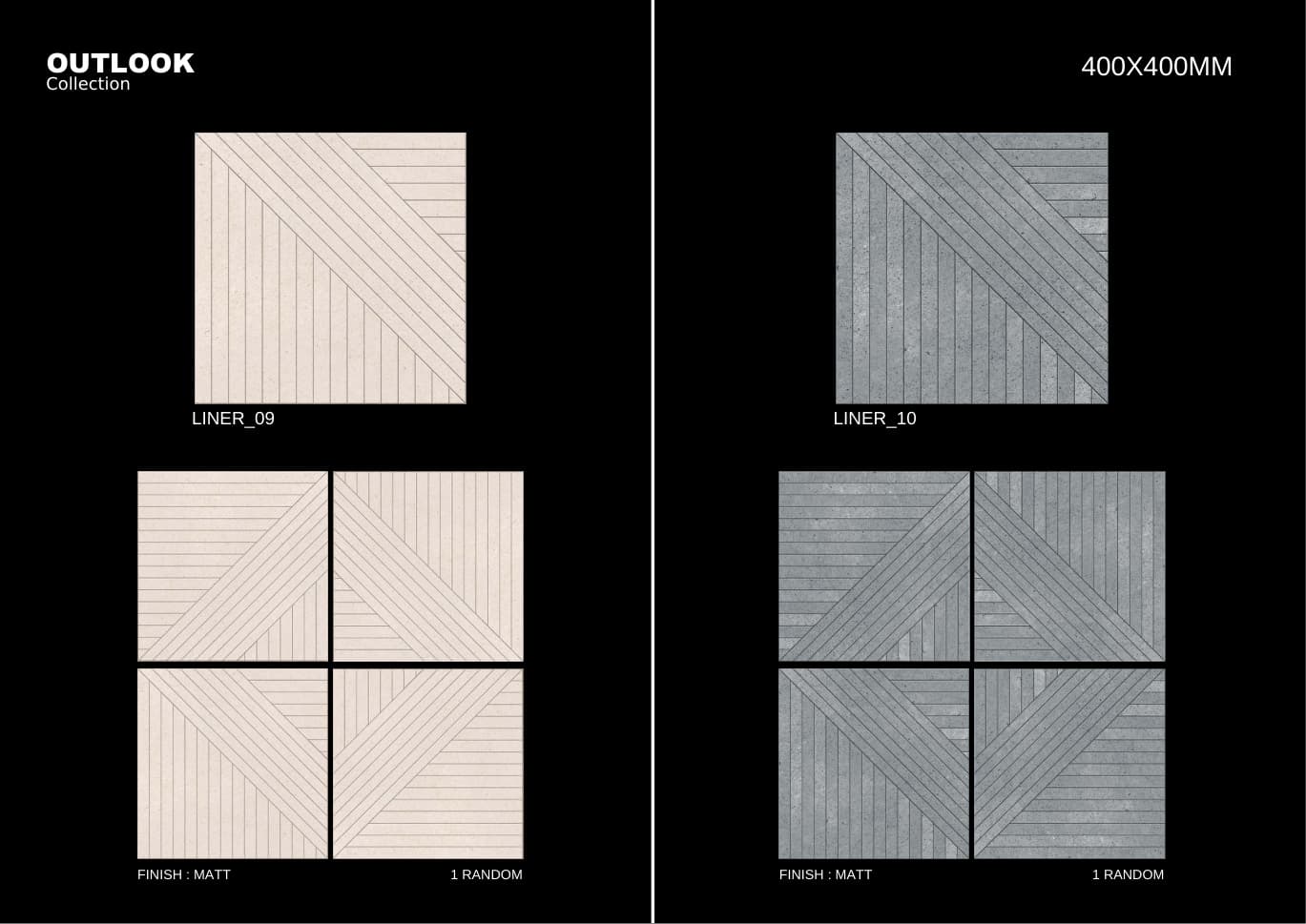 Liner 400x400mm outdoor tile
