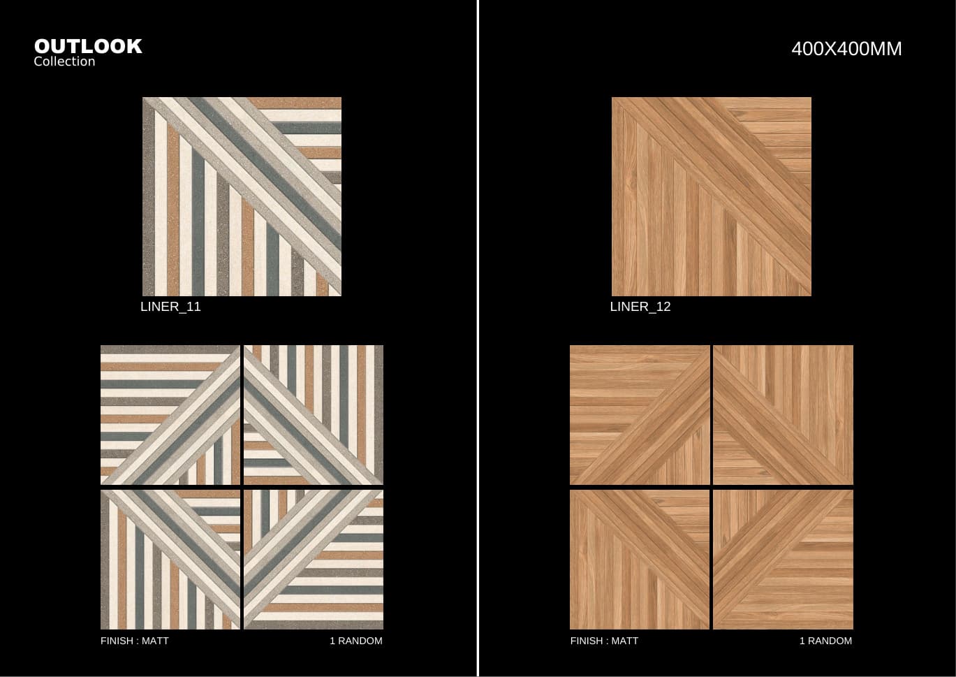Liner 400x400mm outdoor tile