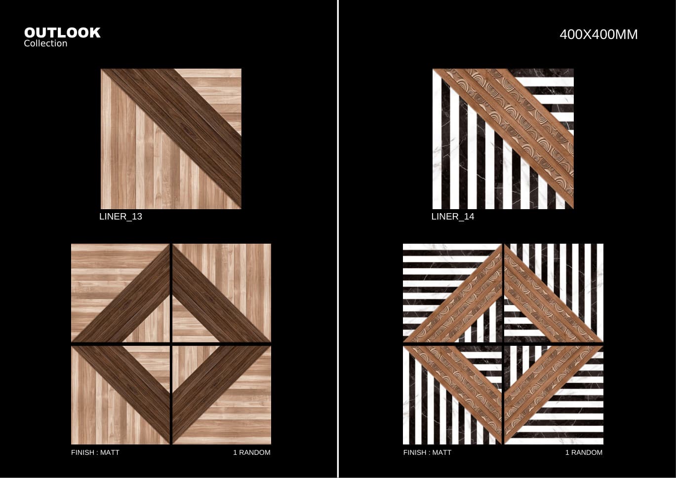 Liner 400x400mm outdoor tile