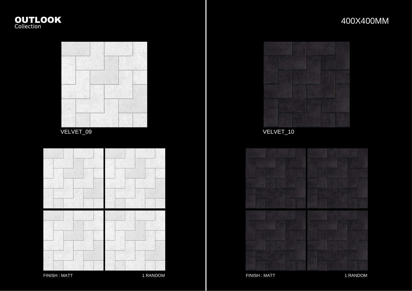 Velvet 400x400mm outdoor tile