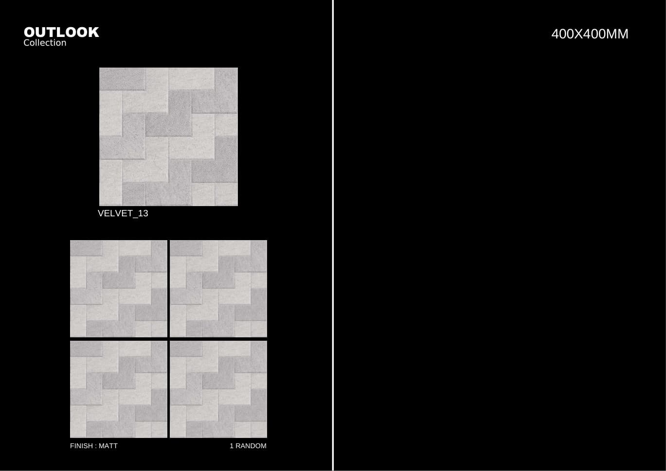 Velvet 400x400mm outdoor tile